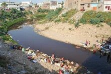 A view of Lai Nullah from Sheikh Rasheed bridge Rawalpindi